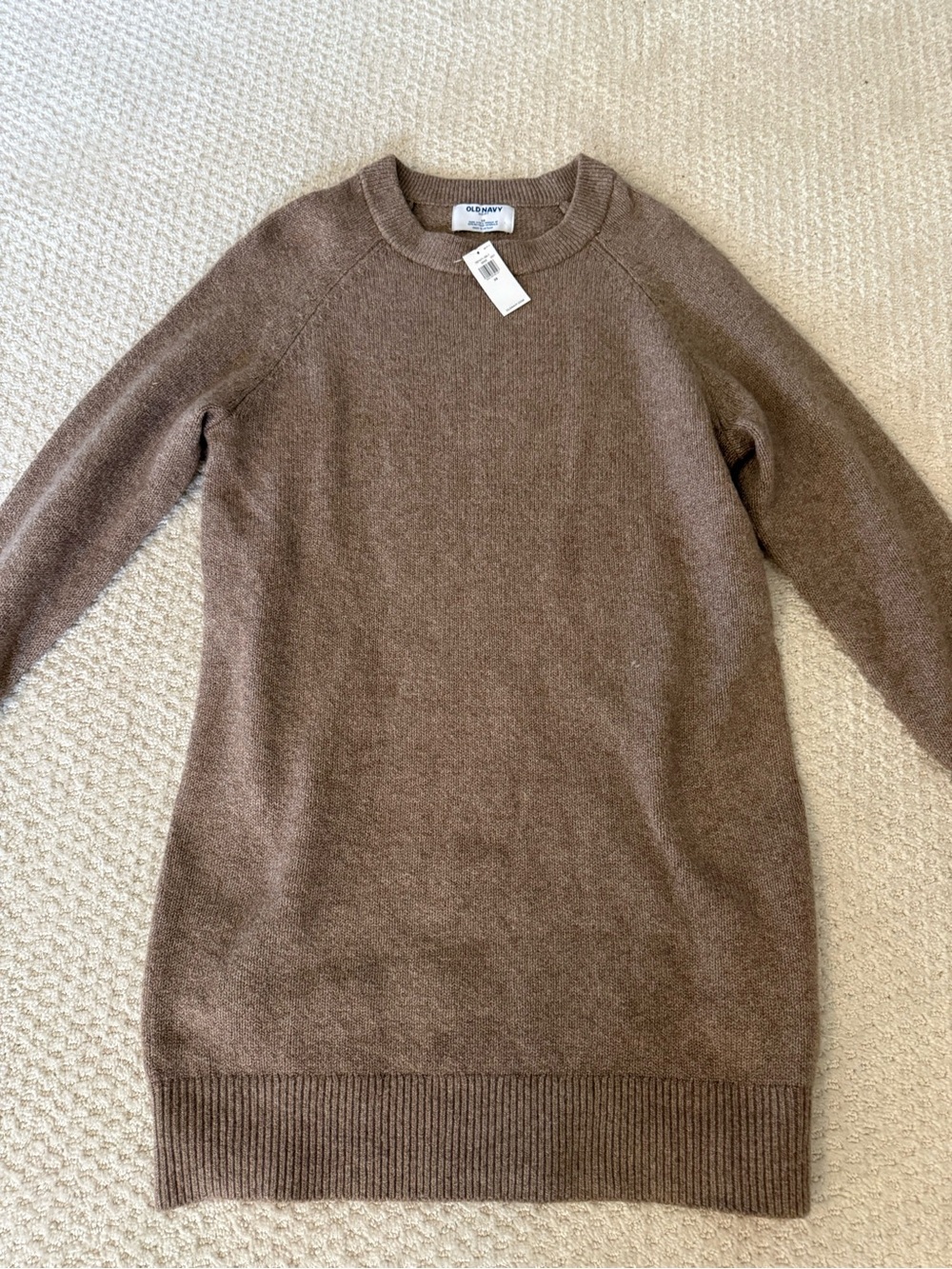 Old Navy Brown Crewneck Wool-Blend Sweater Dress
